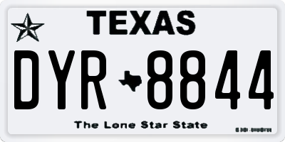 TX license plate DYR8844