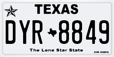 TX license plate DYR8849