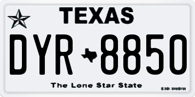 TX license plate DYR8850
