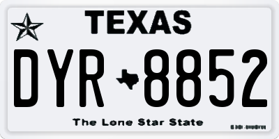 TX license plate DYR8852