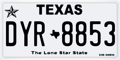 TX license plate DYR8853