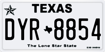 TX license plate DYR8854