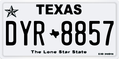 TX license plate DYR8857