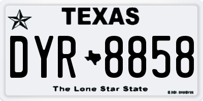TX license plate DYR8858