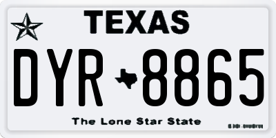 TX license plate DYR8865