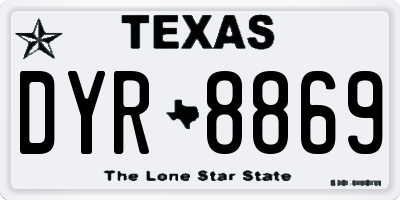 TX license plate DYR8869