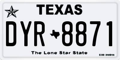 TX license plate DYR8871