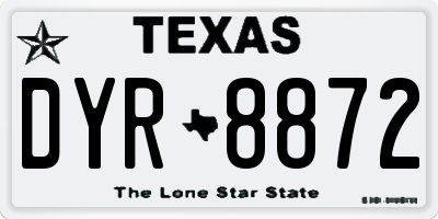 TX license plate DYR8872