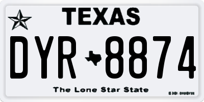 TX license plate DYR8874