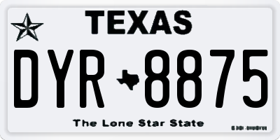 TX license plate DYR8875
