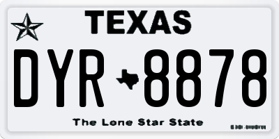 TX license plate DYR8878