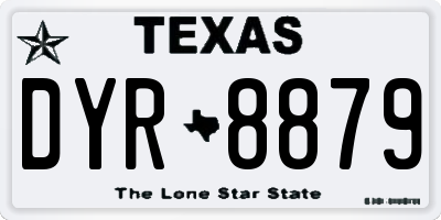 TX license plate DYR8879