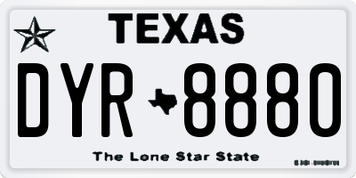 TX license plate DYR8880