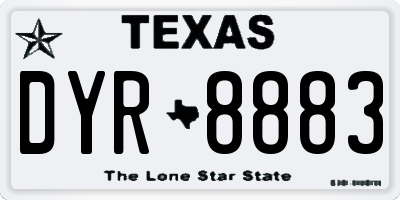 TX license plate DYR8883