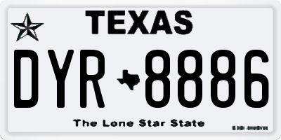 TX license plate DYR8886