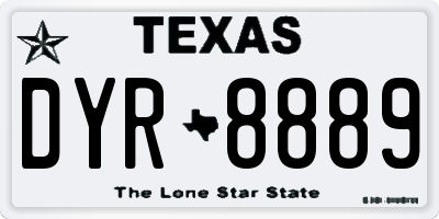 TX license plate DYR8889