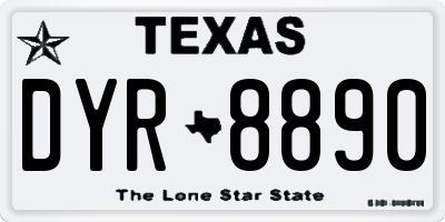TX license plate DYR8890
