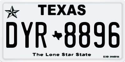 TX license plate DYR8896