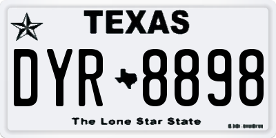 TX license plate DYR8898
