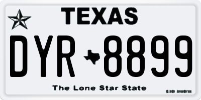 TX license plate DYR8899