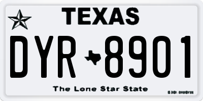 TX license plate DYR8901