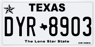 TX license plate DYR8903