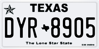 TX license plate DYR8905