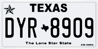 TX license plate DYR8909
