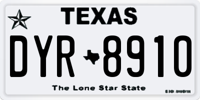 TX license plate DYR8910