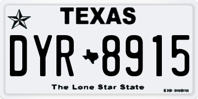 TX license plate DYR8915