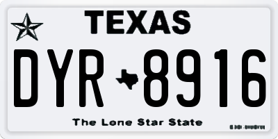 TX license plate DYR8916