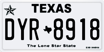 TX license plate DYR8918