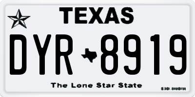 TX license plate DYR8919