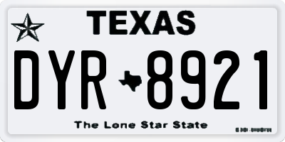 TX license plate DYR8921