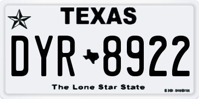 TX license plate DYR8922