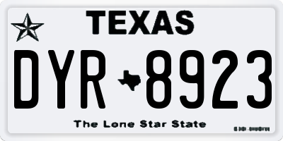 TX license plate DYR8923