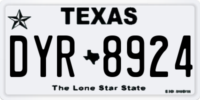 TX license plate DYR8924