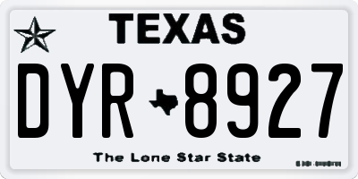 TX license plate DYR8927