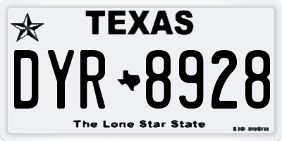 TX license plate DYR8928