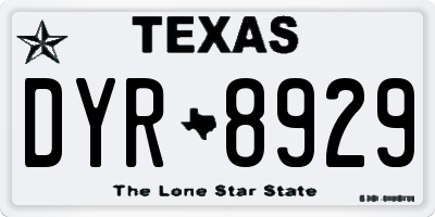 TX license plate DYR8929