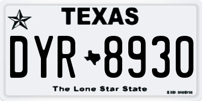 TX license plate DYR8930
