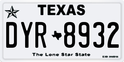 TX license plate DYR8932