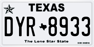 TX license plate DYR8933