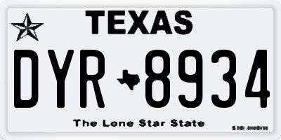 TX license plate DYR8934