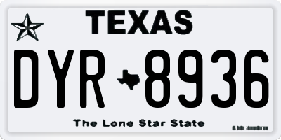 TX license plate DYR8936