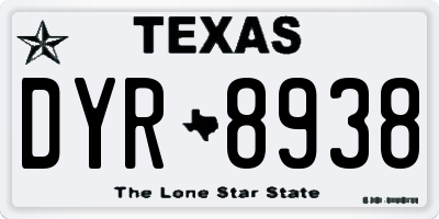 TX license plate DYR8938