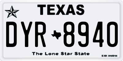 TX license plate DYR8940