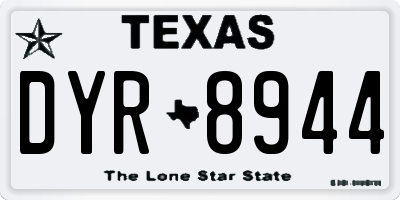 TX license plate DYR8944
