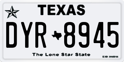 TX license plate DYR8945