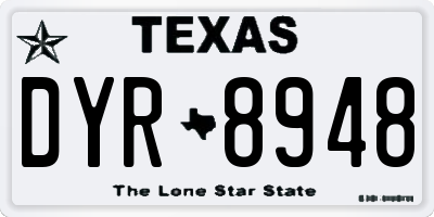 TX license plate DYR8948